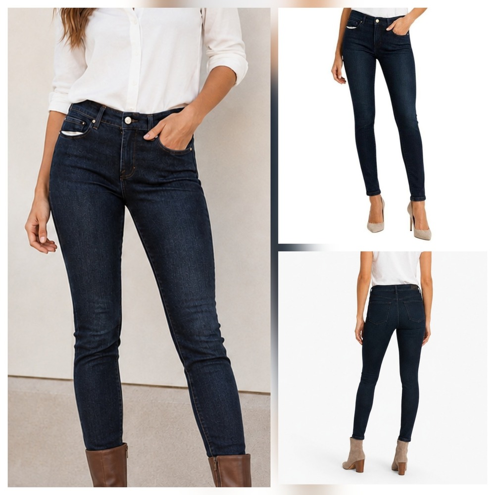 FRAME Le Skinny de Jeanne Jeans Dark Blue Indigo Stretch Denim WMS 25